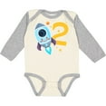 thumbnail image 3 of Inktastic Rocket Space ship Happy Second Birthday Boys or Girls Long Sleeve Baby Bodysuit, 3 of 5