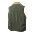 thumbnail image 5 of yuCgh Men's Reversible Fleece Vest, Double Sided Lambskin Collar Waistcoat, Color Contrast Zip Up Jacket for Warm Layering & Casual Style,Army Green,L, 5 of 9