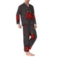 thumbnail image 2 of Fotbe Red Ladybugs Pijama de Hombre con Estampado de Manga Larga, Conjunto de 2 Piezas, Ropa de Dormir Suave y Cómoda con Bolsillos-XX-Large, 2 of 7