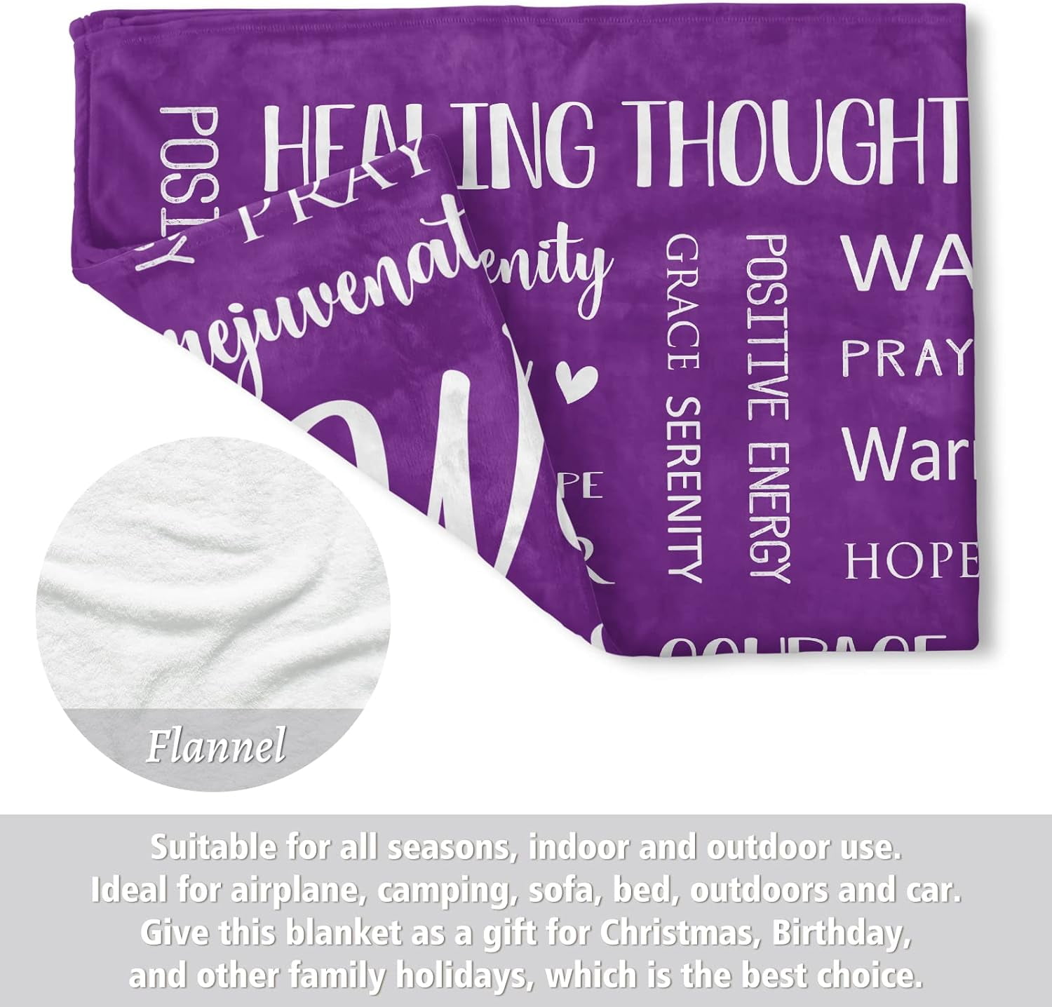 Healing Blanket Gifts For Bedridden, Get Well Soon Gifts For Women And Men,  Hug Blanket Comfort Gifts For Cancer Patients, Breast Cancer Gifts, Compas