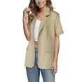 thumbnail image 5 of Gomelly Ladies Business Jackets Button Cardigan Jacket Slim Blazers Women Casual Office Outwear Plain Coat Khaki S, 5 of 6