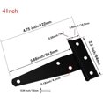 thumbnail image 2 of Inch Pieces T 4 Inch Type Hinge Light Duty Barn Door Hinge Shed Door Hinge Rustic Style Hinge Door With Hinged Door Barn Door Hinge Black Wrought Iron Anti-Rust 6 Pieces, 2 of 5