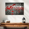 thumbnail image 2 of Elephant Stock Red Poppies Pop Wall Art - Horizontal Canvas Wall Art - Living Room Wall Decor - Floral And Botanical Canvas - Red And Gray Decor By Melanie Viola - 24" x 16", 2 of 4