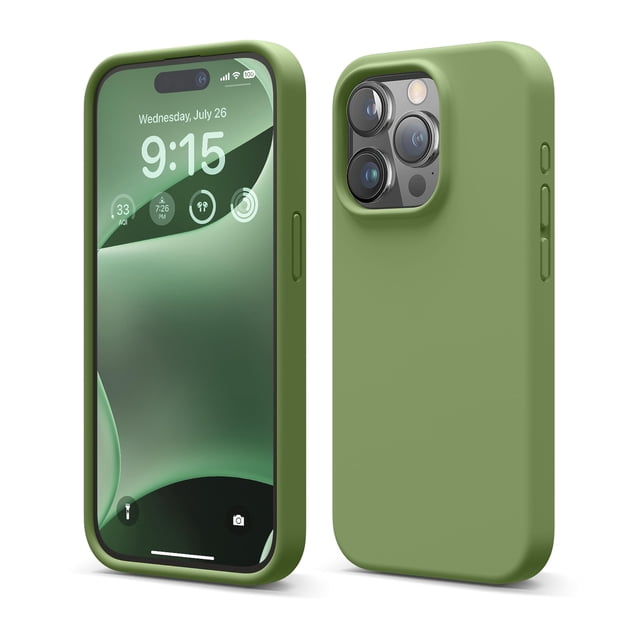 Funda de silicona líquida Elago para iPhone 15 Pro, color verde