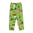 thumbnail image 4 of Naloa Cute Green Frog Print Women’s Ultra-Soft Comfy Pajama Lounge Pants with Pockets & Drawstring, 4 of 8