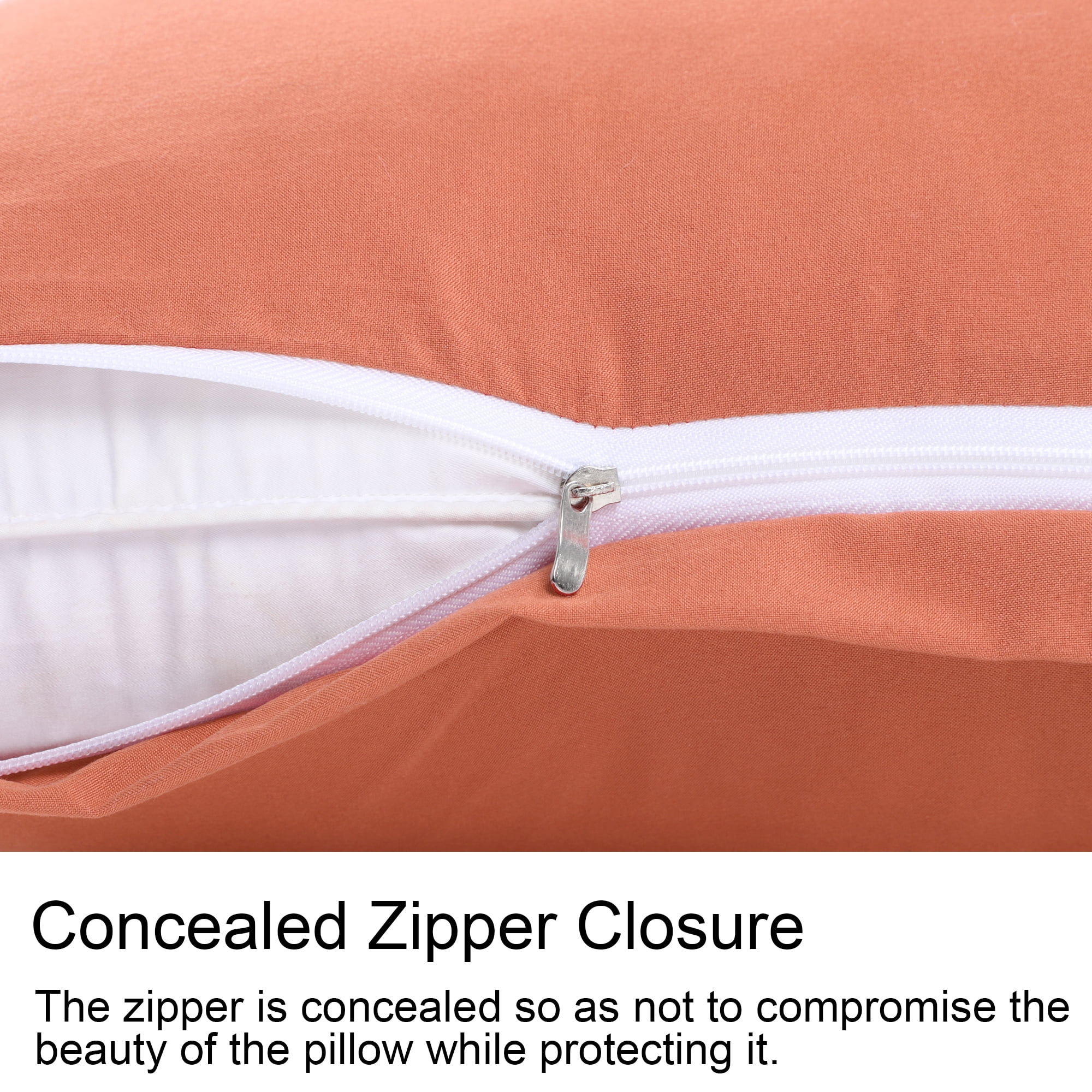 Unique Bargains Pillowcases Zippered Microfiber Body Pillow Cover Orange 20" x 54"