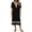 Black, variant on QUNYINEY Casual Summer Womens Dresses Lace Blue Midi Short Sleeve A Line Dress Loose Fit Vacation Beach V Neck Dresses