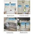 thumbnail image 3 of Abstract Beach Wave Short Blackout Curtains 30 Inch Long Watercolor Blue Ocean Decor Rod Pocket Kitchen Curtains, 2 Panels Thermal Insulated Room Darkening Drapes for Bedroom, 42"W x 30"L, 3 of 5