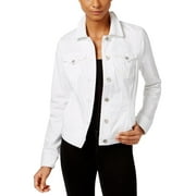 Style & Co. Womens Petites Lightweight Spring Jean Jacket White PXL
