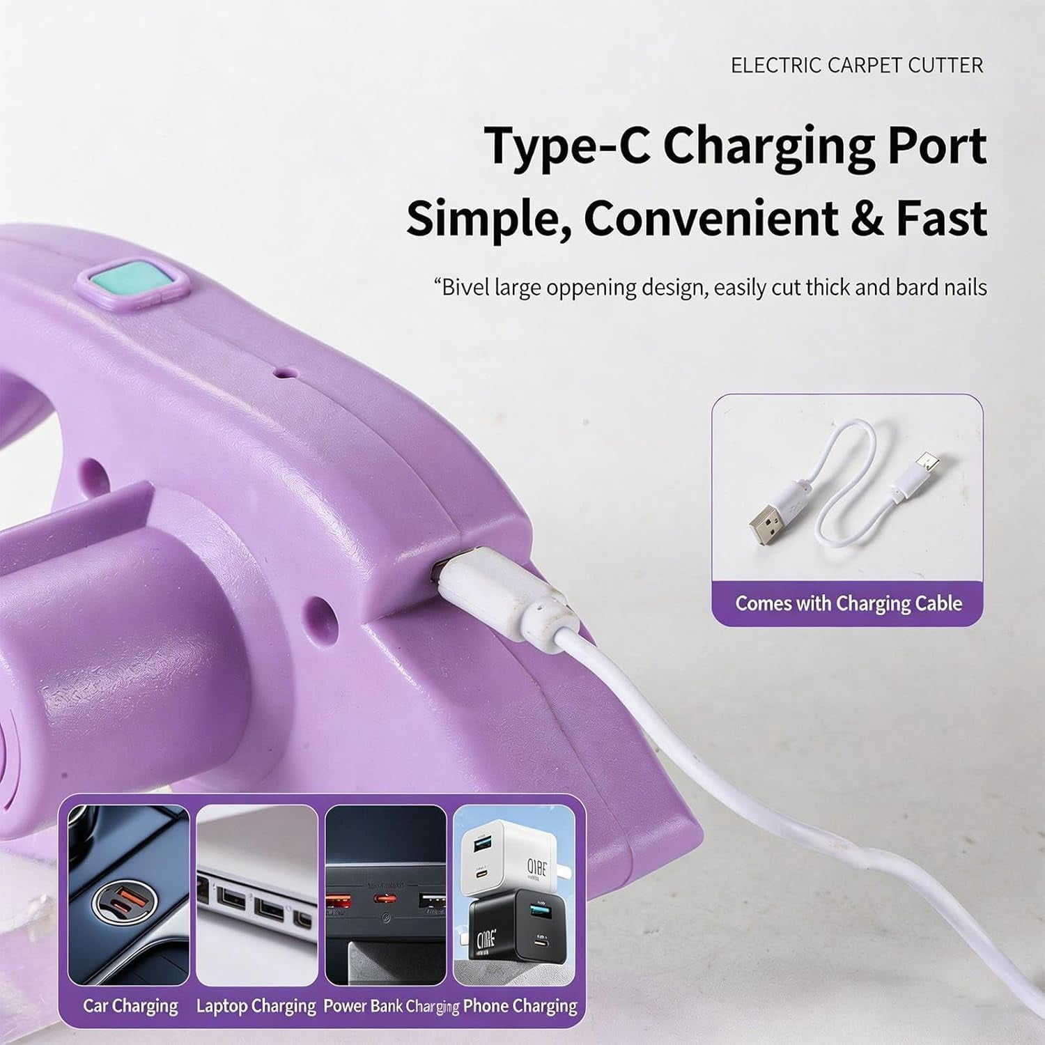 Electric Scissors for Cardboard,USB Rechargeable Ergonomic Handheld Cutting Tool - Cordless Box Cutter - for Carpet Paper Fabric Packaging Unboxing