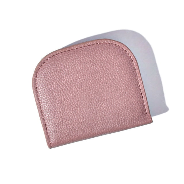 Monedero pequeño de color sólido con forma de semicírculo para mujer, billetera de moda sencilla con cierre para damas y estudiantes