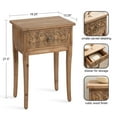 thumbnail image 3 of Kate and Laurel Cassetta Soft Rustic Rectangle Side Table, 19 x 14 x 28, Hazelnut, Wooden Living Room End Table with Useful Pull Drawer for Storage, 3 of 9