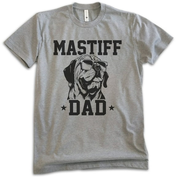 Mastiff Dad, Unisex Men's Shirt, English Mastiff, Mastiff Owner, Funny Dog Dad Gift, Dark Heather Gray, Medium
