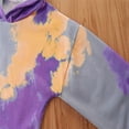 thumbnail image 6 of XYIJANI 2 Piece Outfits Toddler Boys Tie Dye Purple Sports Set Long Sleeve Hooded Sweatshirt + Elastic Waistband Pants With Pockets School Wear Girls Summer Outfits (Purple,110), 6 of 6