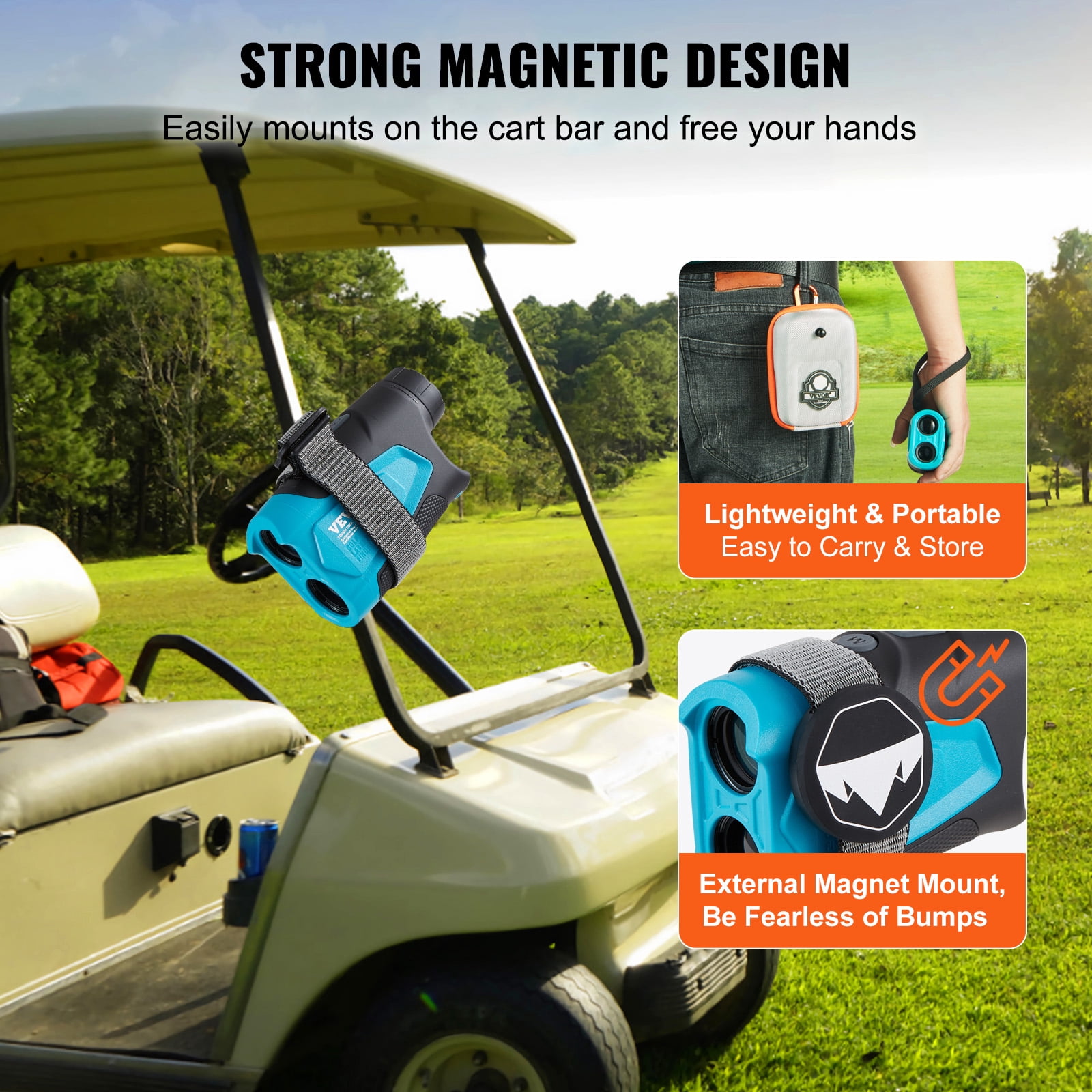 KFFKFF 900 Yards Laser Golf Rangefinder Distance Measuring Slope Switch Magnet