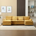 thumbnail image 6 of Spacious & Durable U-Shape Chenille Fabric Sectional Sofa, 6 of 11