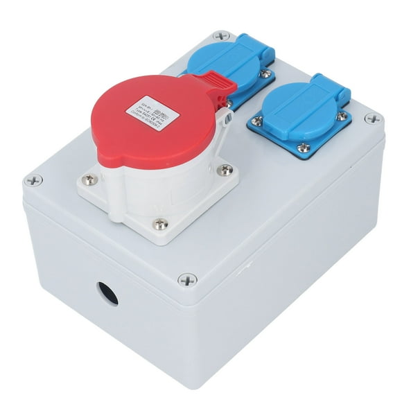 Wall Power Socket, Industrial Receptacle Box 2Pcs 16A 250V EU Outlets IP44 Waterproof with Sealing for Construction Site