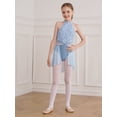 thumbnail image 2 of MSemis Robe de Danse Moderne de Ballet Lyrique pour Filles, Robe de Patinage Artistique, Justaucorps de Performance, Jupe Tutu Bleu Clair 16, 2 of 7