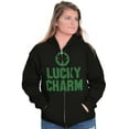 thumbnail image 4 of Saint Patricks Lucky Charm Shamrock Zip Up Hoodie Men's Women's Brisco Brands S, 4 of 6