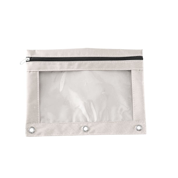 Carpeta de tela con ojales, B5, 2 unidades, para oficina, con tres agujeros y cremallera, para bolígrafos.