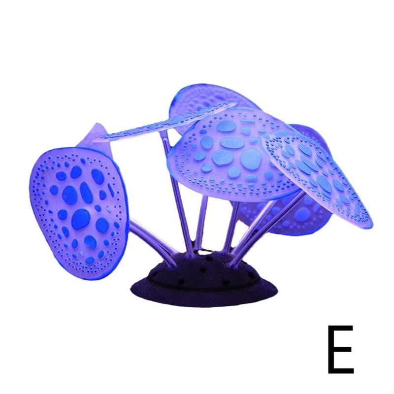 Artificial Fish Tank Decor Aquarium Silicone Glowing Coral Plants Ornament Decor