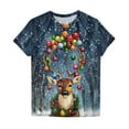 thumbnail image 4 of Christmas Tops Women's Christmas Pullover Short Sleeve Tshirt Santa Claus Shirts Christmas Tree Graphic Sweatshirt Garland Star Clothes Lights Tinsel Pullovers Crewneck Top Fashion Outfits, 4 of 4