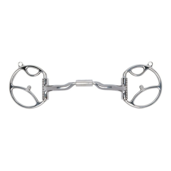 Myler Western Dee with 2 Hooks with Sweet Iron Low Port Comfort Snaffle MB 04 (4.75", Stainless Steel)