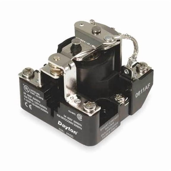 Dayton Surface, Open Power Relay, 5 Pins, Screw 5Z542