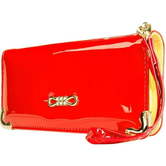 Women's Clutch Wallet Evening Purse Wristlet with Cell Phone Compartment (fits up to 6.25in x 3.1in)