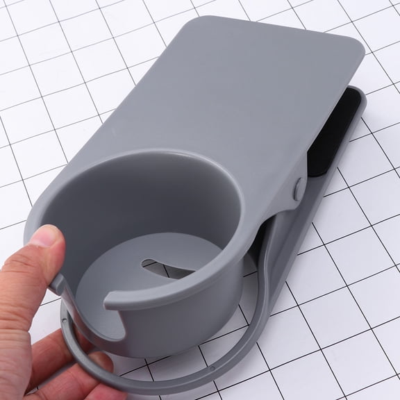 Soimiss Drinking Cup Holder Clip Grey Saucer Clip Design for Home Office 1Pcs