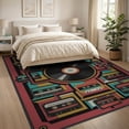 thumbnail image 3 of ODIKA 8'x10' Washable Area Rug Personalized Music Cassette Movie Theater Juice Beast Horror for Dining Room, Large Office, Lounge, Non-Slip Chair-Friendly Mat, 3 of 7
