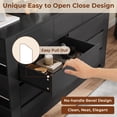 thumbnail image 4 of Afuhokles 9 Drawers Dresser with Side Storage Shelves for Bedroom, Modern 55.1" Large Wood Chest of Drawers Handle Free, Black, 4 of 8