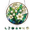 thumbnail image 2 of Darzheoy Stained Glass Window Hanging,Colorful Acrylic flowes Jigsaw Puzzles,Flowers of The Valley Suncatchers for Windows,Home Decor Gift for Puzzle Lovers or for Mother’s Day, 2 of 6