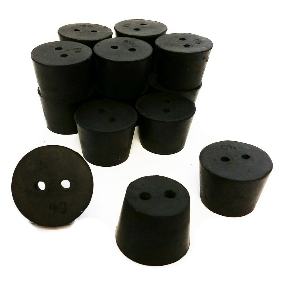 Rubber Stoppers, Size 6.5, 2Hole, 1Pound Pack
