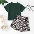 thumbnail image 6 of UngA Toddler Baby Boys Summer Clothes 3 6 12 18 24 Months 2T 3T 4T 5T Boys Outfits Letter Print Short Sleeve Tops Camouflage Shorts Outfits(Green,2-3 Years), 6 of 7