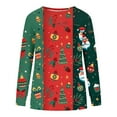 thumbnail image 4 of Chandails en Molleton pour Femmes Mode Décontractée Hauts Manches Longues Imprimé de Noël Col Rond Couverture Chandail Chandails en Molleton d'Automne en Liquidation, 4 of 4