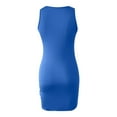 thumbnail image 5 of WEIGFI Womens Dress Summer For Work Elegant Dresses Casual Club Party Evening Bodycon Outdoor Daily Wear Crew Neck Sleeveless Stretchy Slim Fit Solid Color Trendy Vacation Sundress,Blue,S, 5 of 5