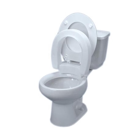 Fabrication Enterprises 43-2571 Hinged Elevated Toilet Seat, Elongated