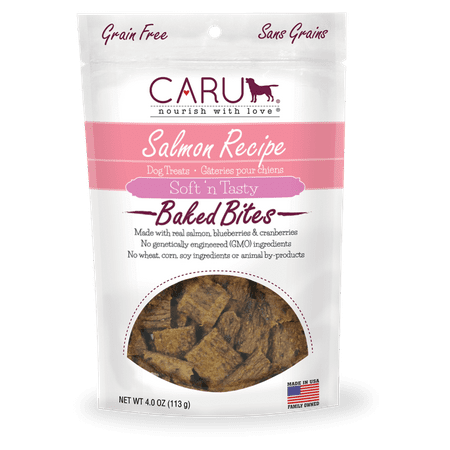 UPC: 0851395005169 | Caru Soft n Tasty Salmon Recipe Baked Bites Dog Treats 4.0 Oz.