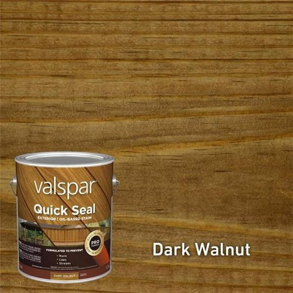 Valspar 1037704 1 gal Quick Seal Semi-Transparent Dark Walnut Oil-Based Exterior Stain - Pack of 4