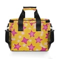 thumbnail image 7 of FORMRS Insulated Cooler Bag 24 Cans Capacity Soft Leakproof Lunch Box with Side Pockets, Large Pink Stars, 7 of 7