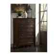 thumbnail image 2 of Bowery Hill 6-Drawer Transitional Wood Chest in Cherry Brown/Gunmetal, 2 of 5
