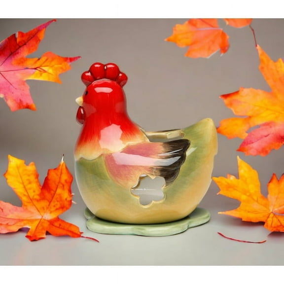 Ceramic Green Hen Tea Light Candle Holder 3.6x3.4x4.4 Home Gift