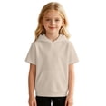 thumbnail image 5 of Bysome Boys Sweatshirts Solid Color Short Sleeve Hooded Tees Autumn Comfortable Boys Hoodies Size 4-5 Years Beige, 5 of 5