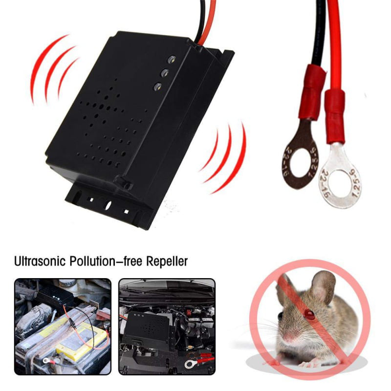 Barn DreiWasser Marten Repellent Car Marten Protection Ultrasonic Repeller Keep Mouse Mice Rat Marten Rodent Away from Vehicle Rodent Control with Ultrasound and LED Flashlights for Car Garage 