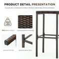 thumbnail image 3 of Homrest Outdoor Bar Set, 3 Piece Wicker Bar Set with Storage Shelf, Canopy, Plastic Wood Tabletop, Brown, 3 of 9
