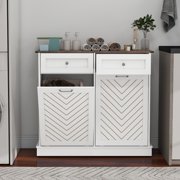 FULLWATT Dual Compartment Cabinet Trash Can, White