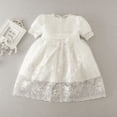 thumbnail image 2 of Baby Girls Baptism Dress Christening Gown with Bonnet Lace Design 18M, 2 of 5