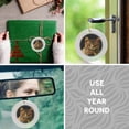 thumbnail image 5 of 3drose, Gorgeous Tabby Cat with Staring Yellow Eyes Isolated on Black, Circle Porcelain Ornament, 5 of 7