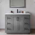 thumbnail image 2 of Wyndham Collection Miranda 42" Carrara&Wood Single Bathroom Vanity in Gray/Black, 2 of 6
